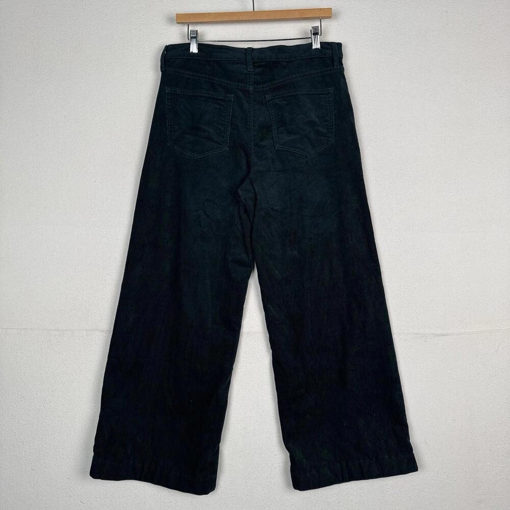 Gap Corduroy Pants Women’s 10/30 Green High Rise Stride Wide Leg Zip 11” Leg - Picture 4 of 9